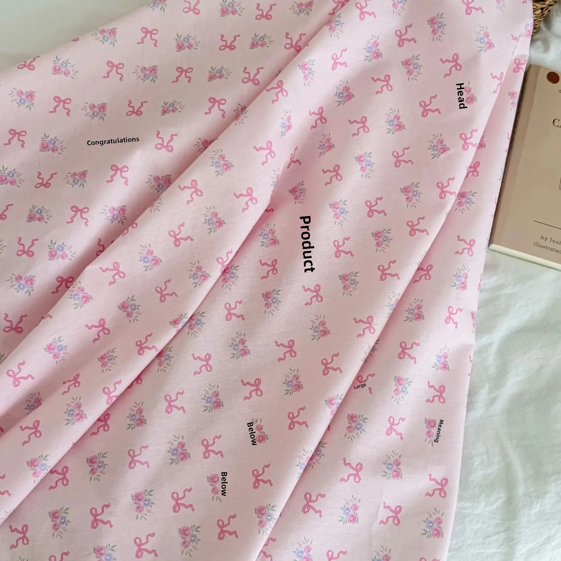 Cotton INS Wind Bow Floral Printed and Dyed Cloth Bags Children's Clothing dress Home Clothes Pajamas Clothing Fabric