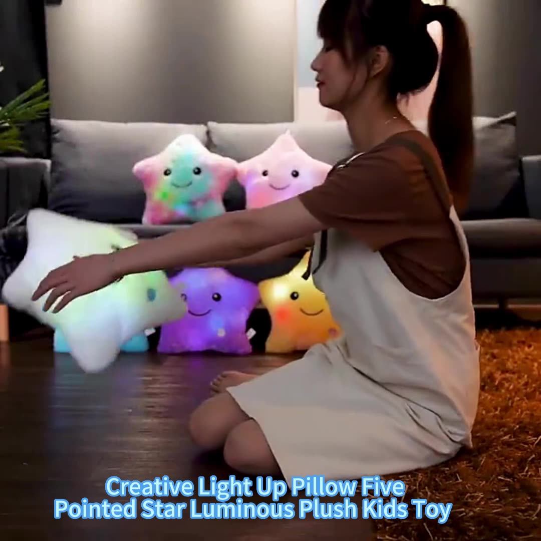 Creative Light Up Pillow Five Pointed Star Luminous Plush Kids Toy