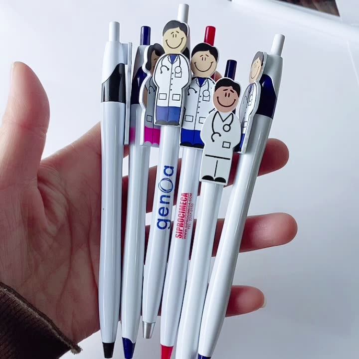 Cartoon Doctor Nurse Ball Pens Hospital Medical Plastic Nurse Pen With