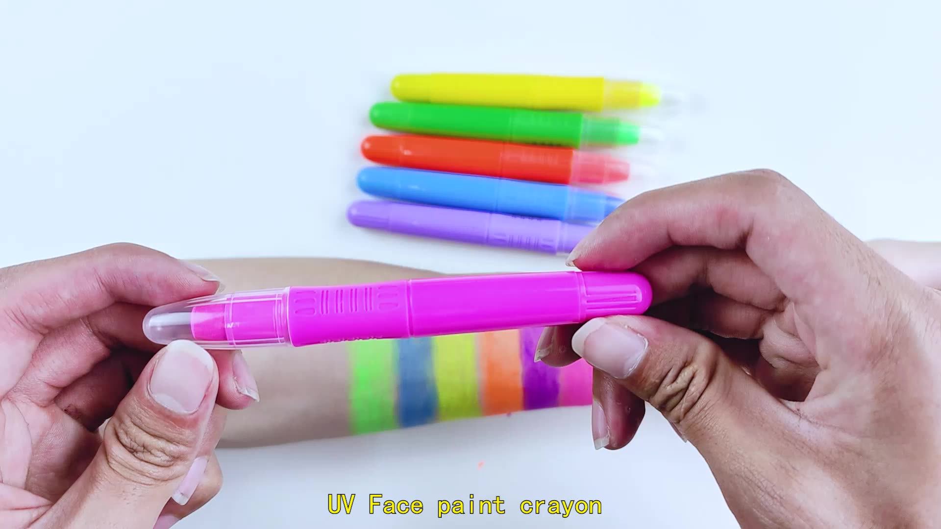 Khy Water Based Uv Neon Twist Up Silky Gel Skin Pen Facepaint Painting
