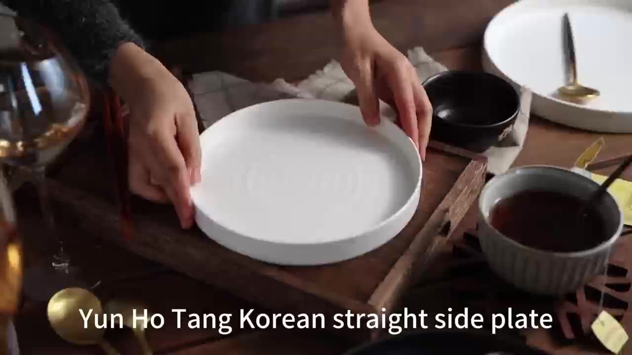 Modern Lipped Edge Restaurant Hotel Dish Salad Steak Ceramic Stone Matt Stoneware Matte Dinner