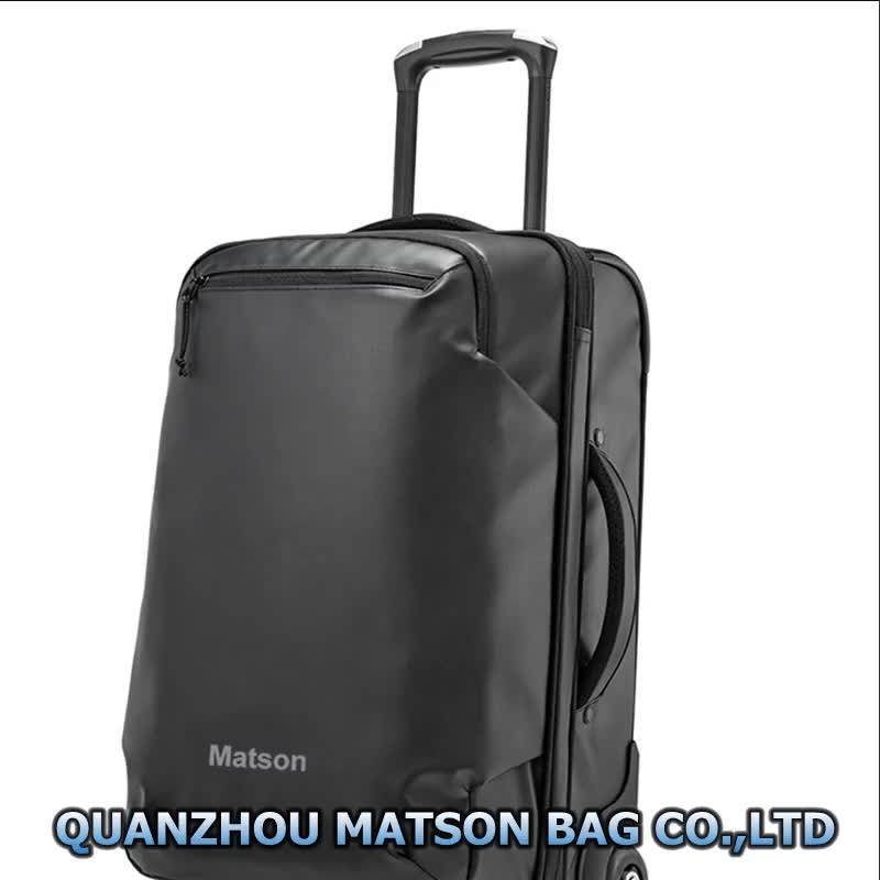 Rolling Duffel Bag Trolley Travel Luggage Bag Coated Upright Wheeled
