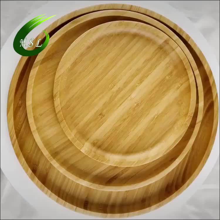 Best Sale Bamboo Round Eating Serving Dishes Tray Set Buy Serving