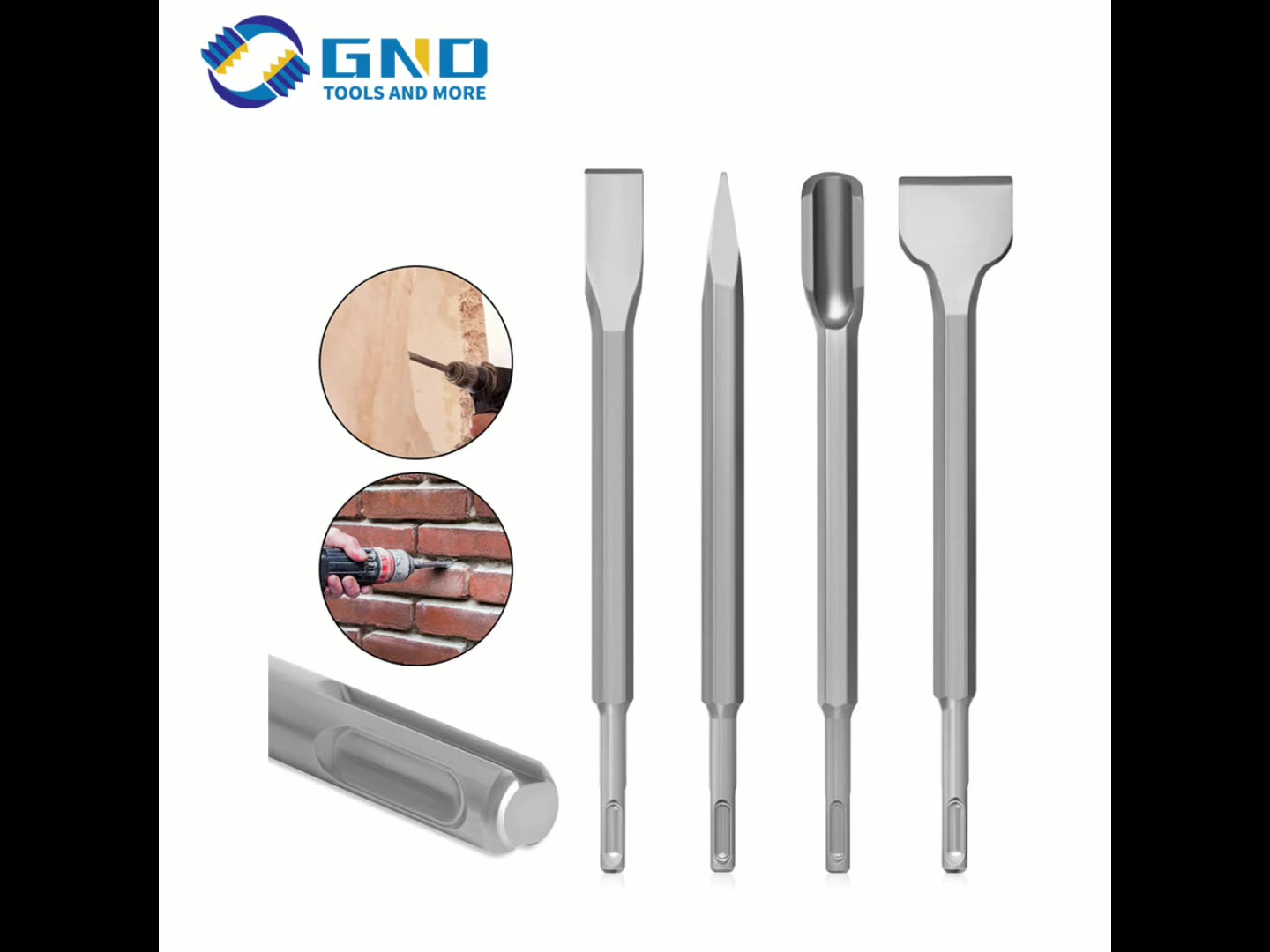 4pcs 250mm Sds Plus Chisels Set Point 