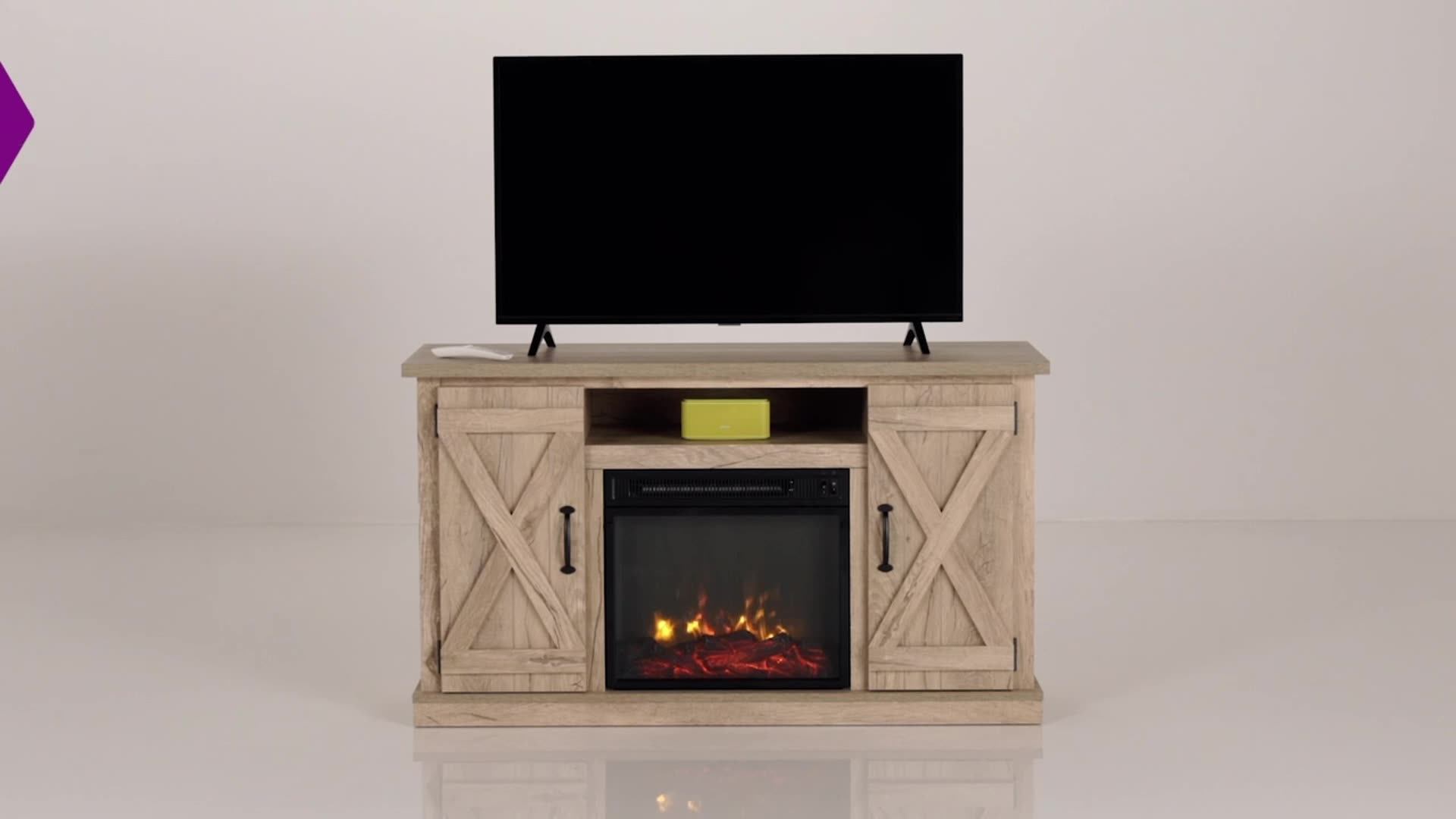 Luxury Farmhouse Sliding White Entertainment Center Media Tv