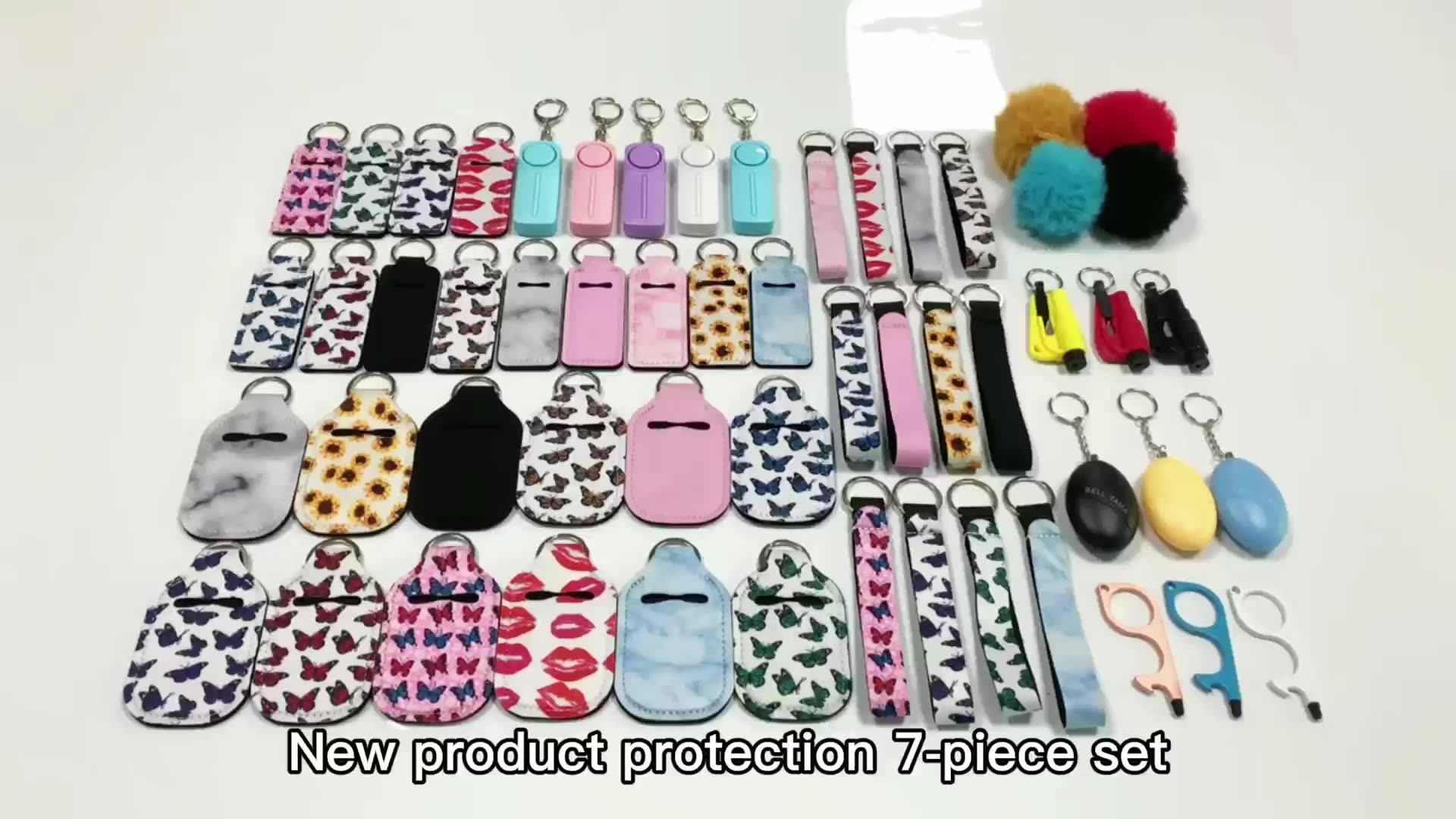 Wholesale 9pcs Outdoor Self Defense Keychain Accessories Self Defense