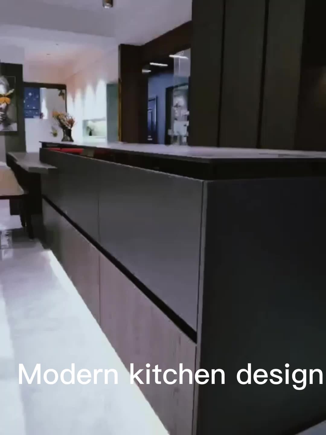 Custom Wall-mounted Kitchen Cabinets Modern Kitchen Cabinets Wood Glass ...