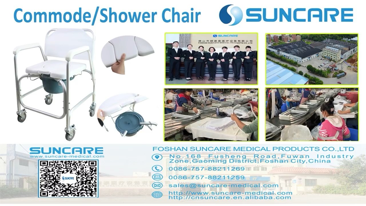 Sc7010w Drop Down Armrest Toilet Chair Home Care Disabled Shower