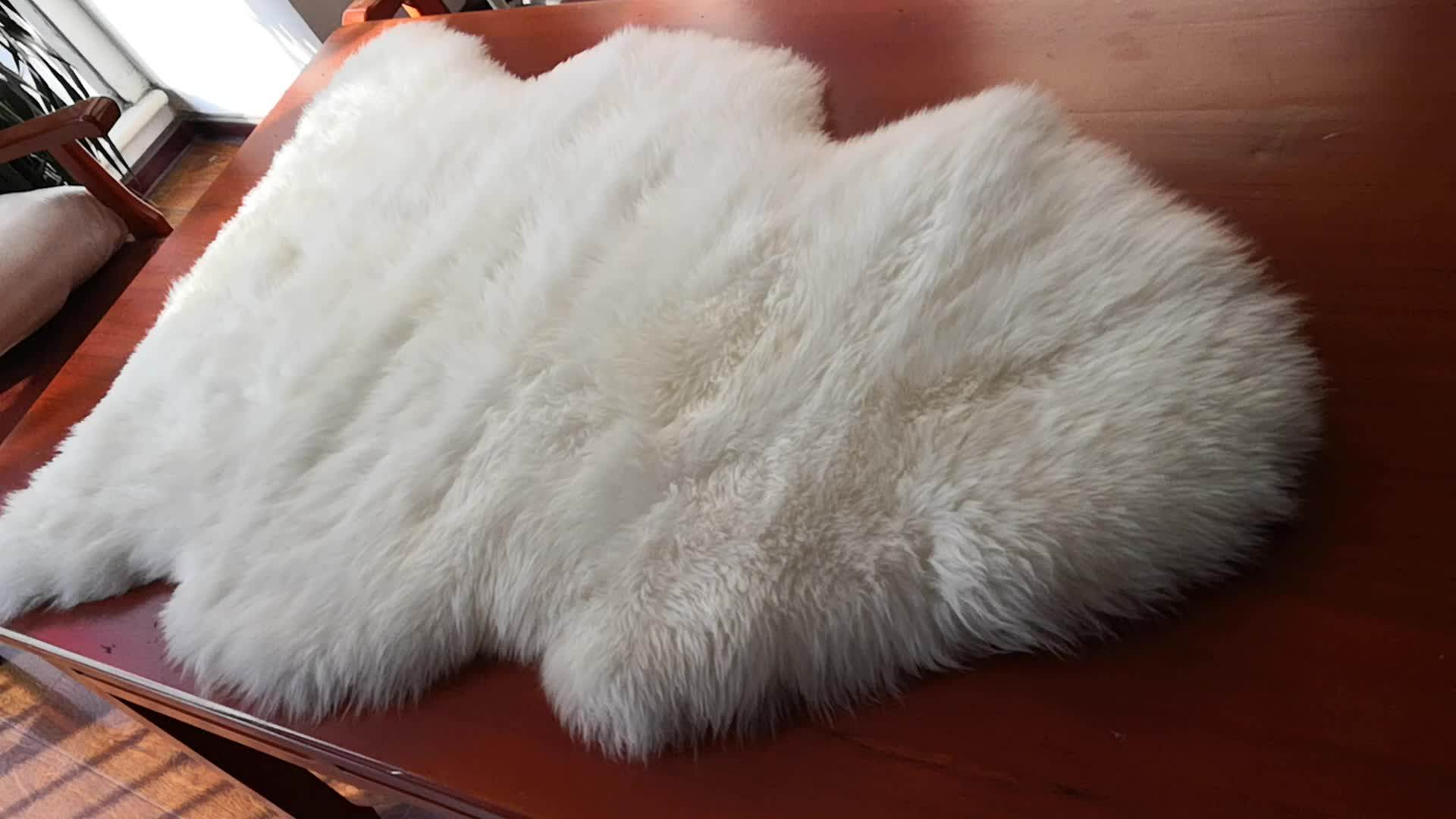 60cm*90cm New Zealand Long Hair Lamb Fur Rug Sheepskin Buy New