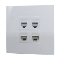 Yabai type 86 4-port Category 6 network CAT6 free computer broadband network cable concealed wall switch socket panel