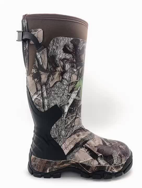 Custom Rubber Camo Neoprene Hunting Snake Boots Durable Waterproof