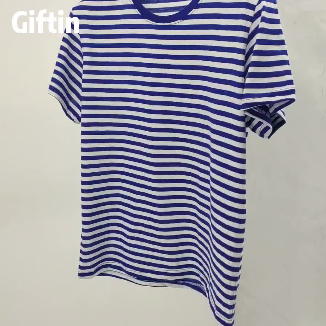 Red Black White Striped T-shirt Cheap Cotton Design Oem Custom Logo