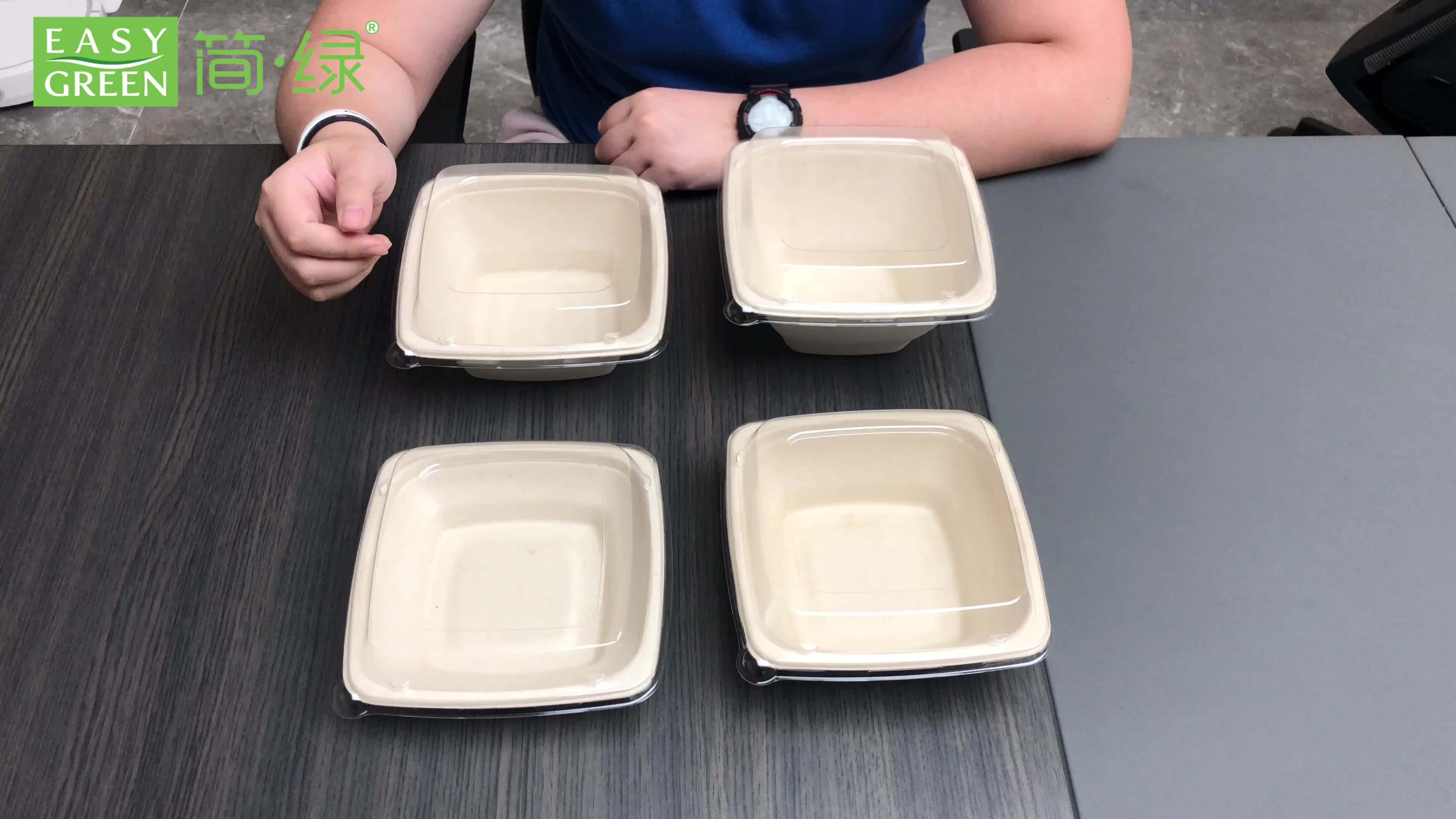 Easy Green Disposable 24 Oz Paper Salad Bio Hot Food Container Bowl