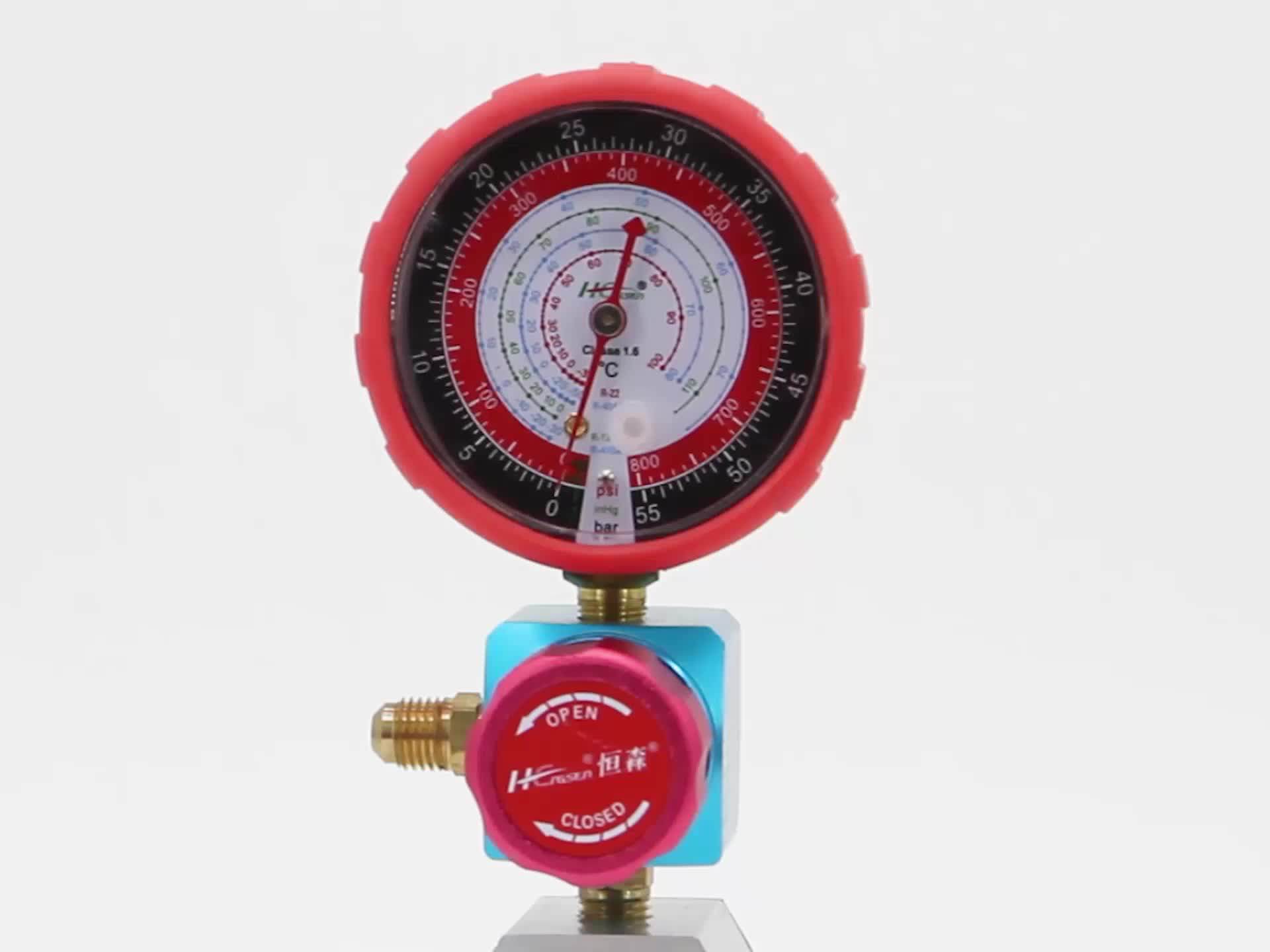 Aluminium Three Way Valve Refrigerant Brass Vacuum Air Manometer