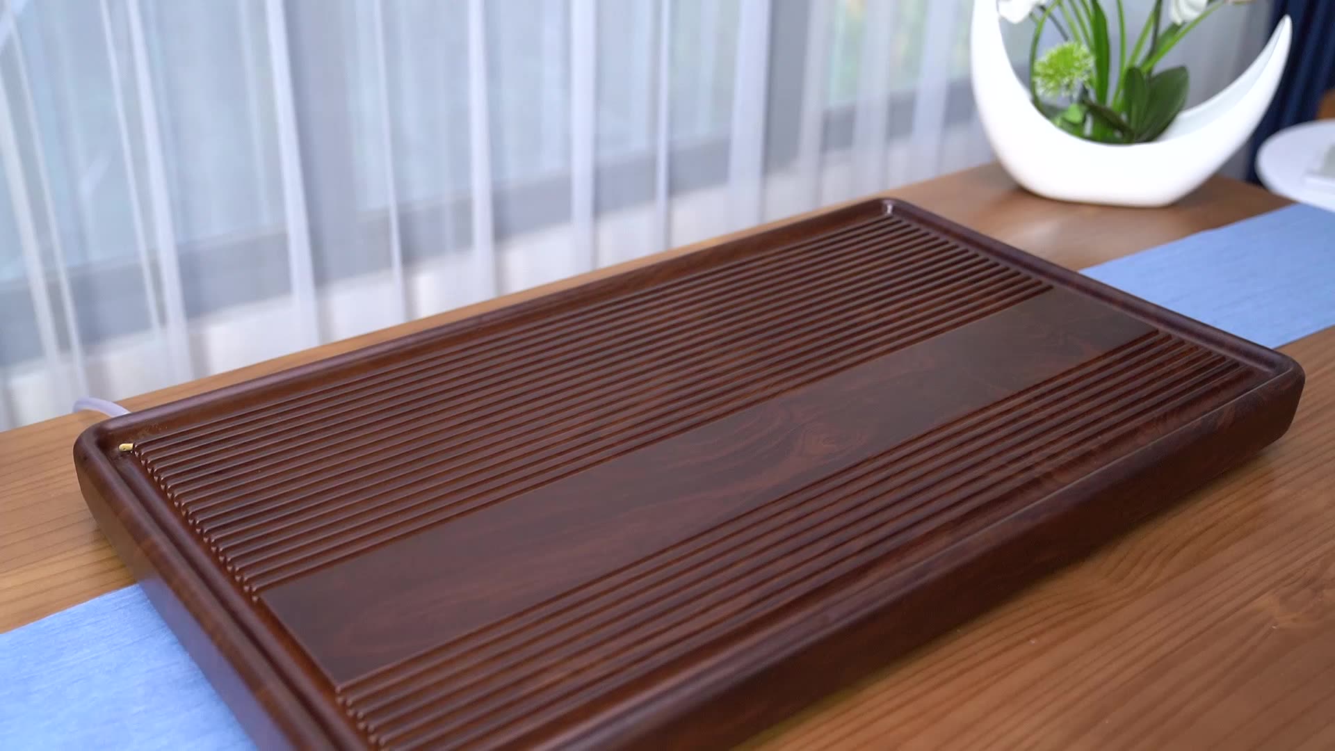 超值种草。整块黑檀木茶盘+德国电木茶海、家用功夫茶具的绝配✨