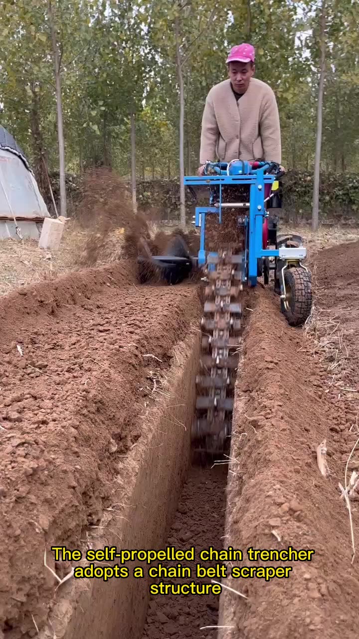 Use Trenching Digging Chainsaw Trencher Chain Trench Digging Machine Automated Canal Trencher