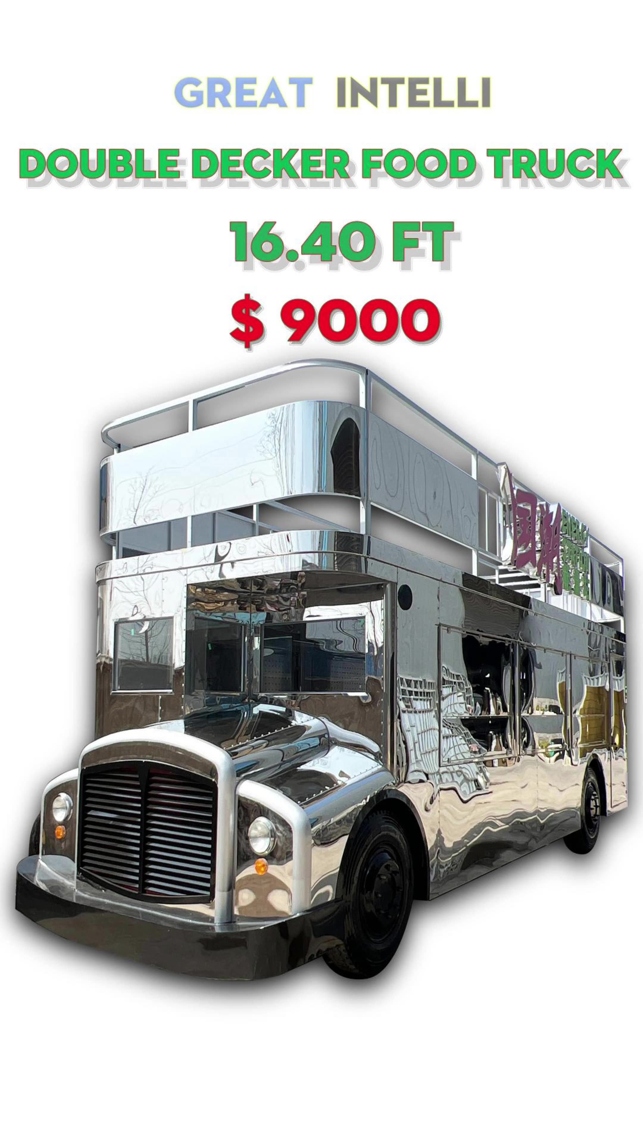 Double Decker Food Bus Coffee Shop Foodtruck Food Kiosk Van Ice Cream