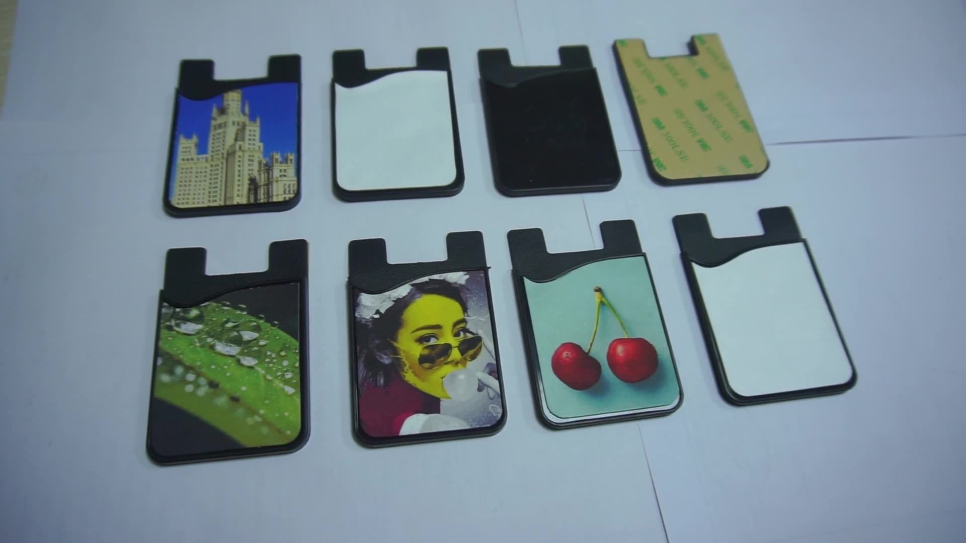 Design Phone Card Holder Back Sublimation Silicone Card Holder For