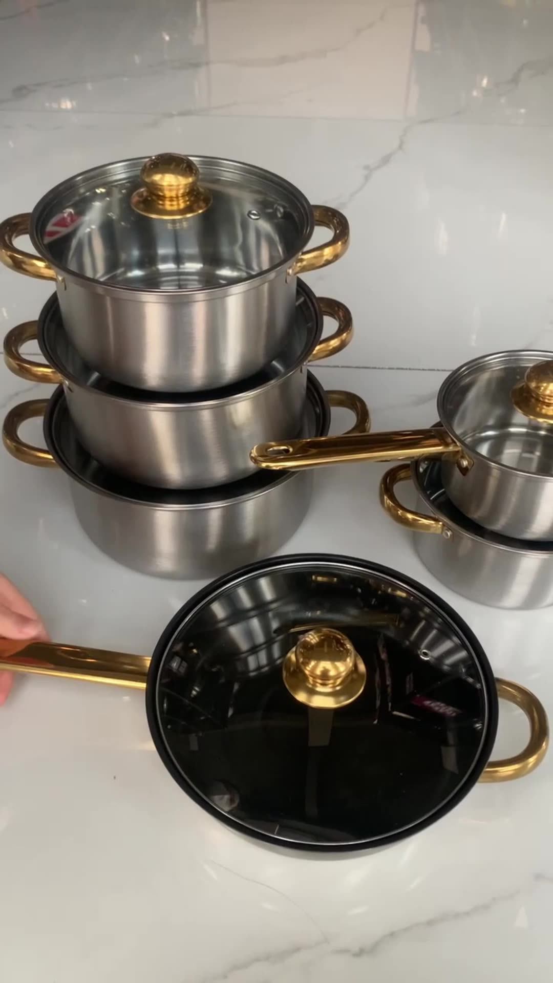 ZoraYorce 12-teiliges Kochgeschirrset Anti-Haft - Töpfe & Pfannen In Pink