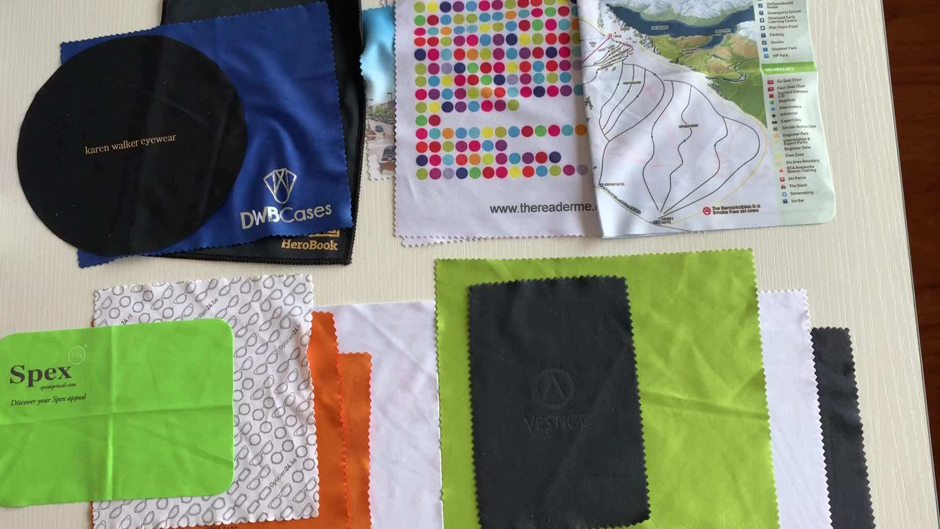 Branded Custom Logo Printed Microfiber Lens Cleaning Cloth For Glasses