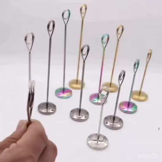 Catering Materials And Tools U Shape Brass Gold Stainless Steel Buffet Name Tag Holder Wedding