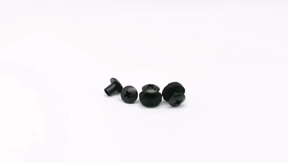Black 832 Machine Screw Truss Head Binding Post Slotted Chicago Screw