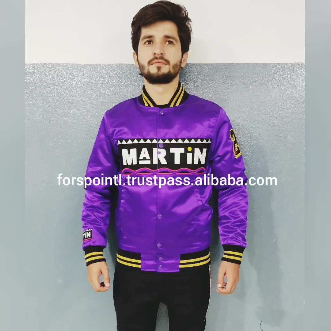 High Quality Silk Satin Men Custom Jacket Bomber Jacket Buy Wholesale