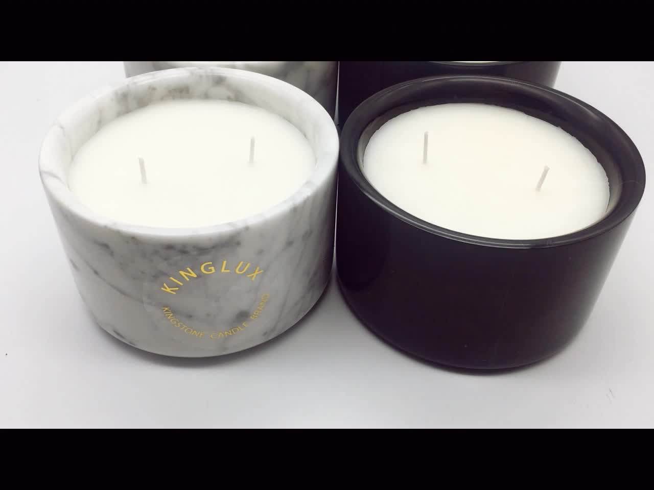 Kinglux 200ml 600ml White And Black Marble Candle Jars With Lids Buy