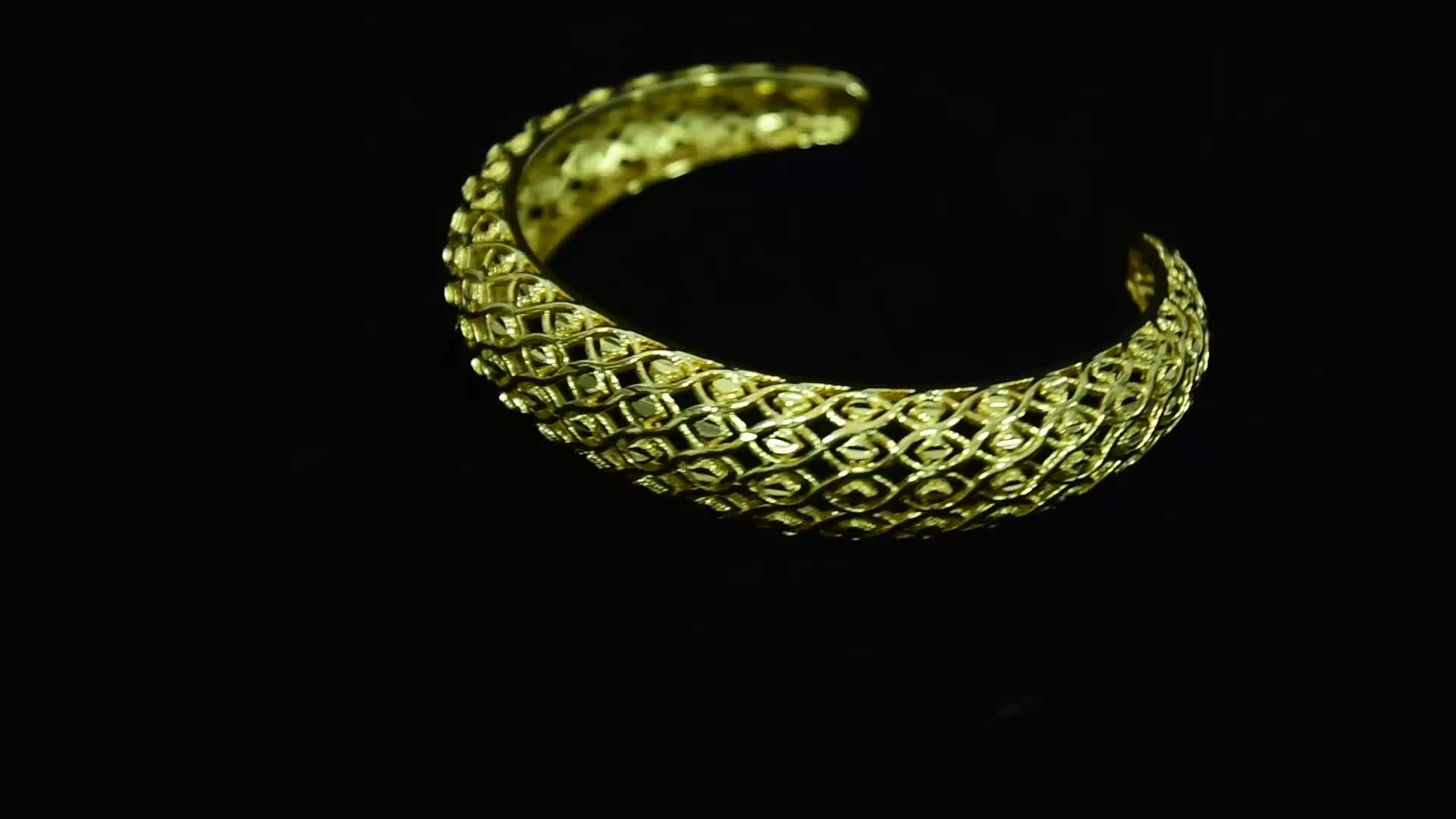 Fashion Jewelry Dubai 18k Pure Gold Plated Bangle Bracelet Wedding
