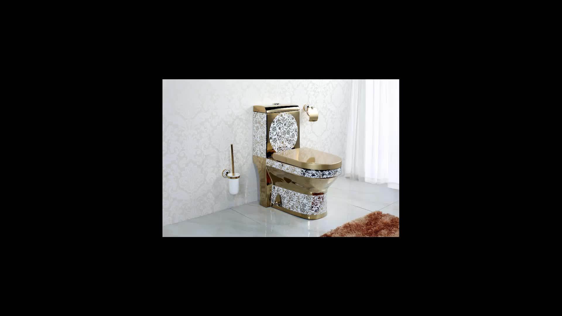 Foshan High Quality Colorful Toilet Middle Eastern Style One Piece Gold