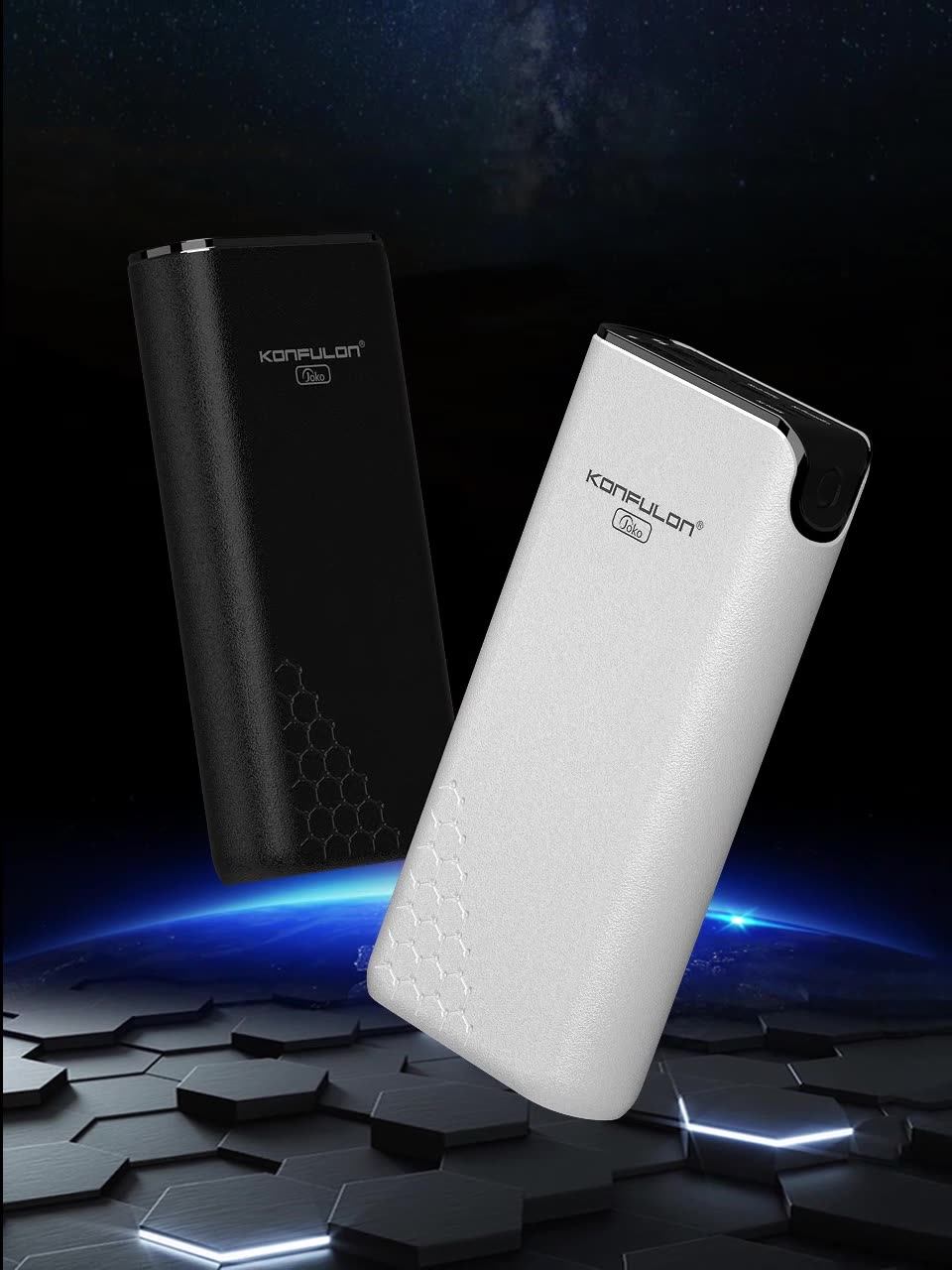 Konfulon 20000mah Polymer Battery Universal Power Banks Portable Charger 30cm Usb Micro Cable