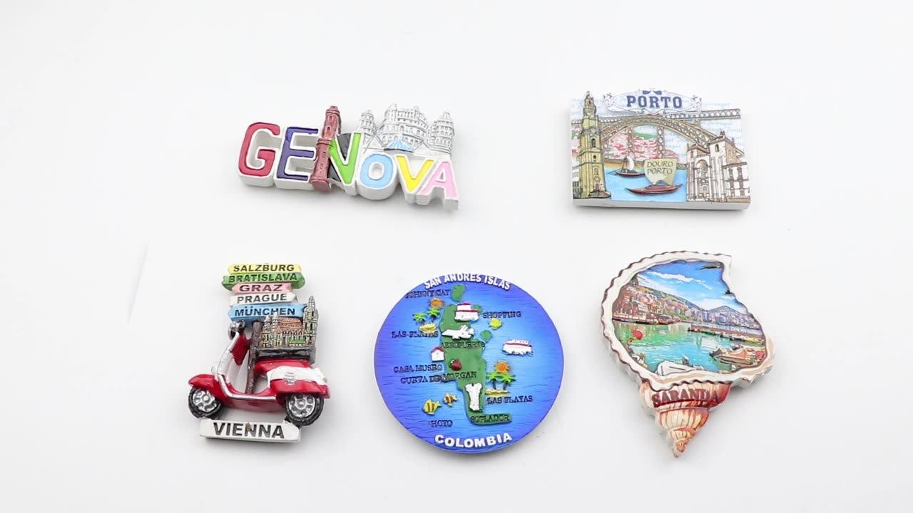 Customized Design Different Countries City Tourist Souvenir 3d Resin For Fridge Decor