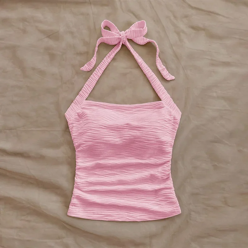 Cross-border foreign trade Amazon women's clothing 2025 summer new European and American style small backless strapless tops for women