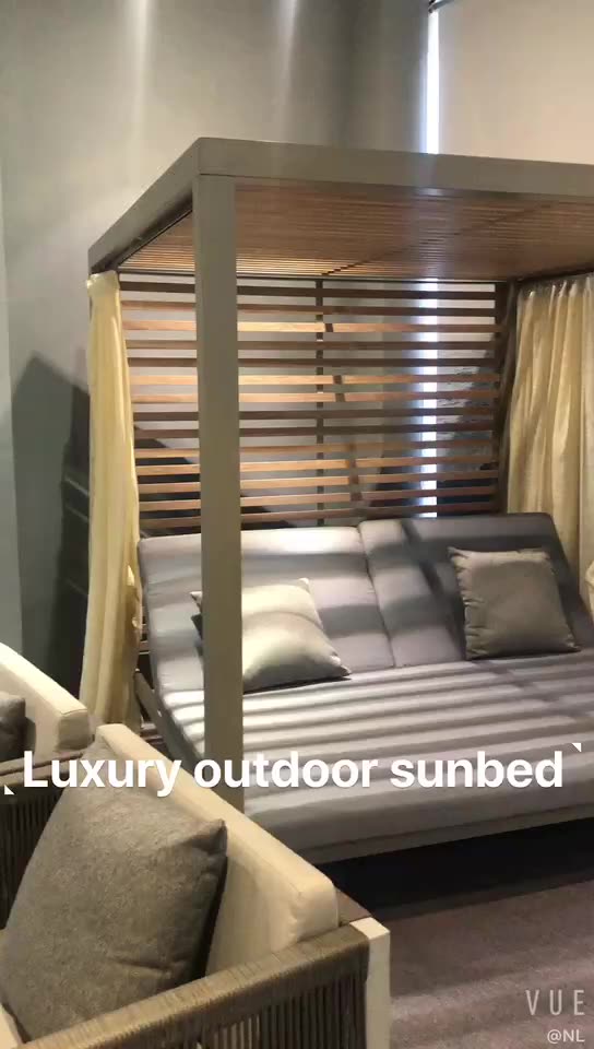 Rattan Wicker Luxus Outdoor Daybed Möbel Strand Baldachin Bett - Buy