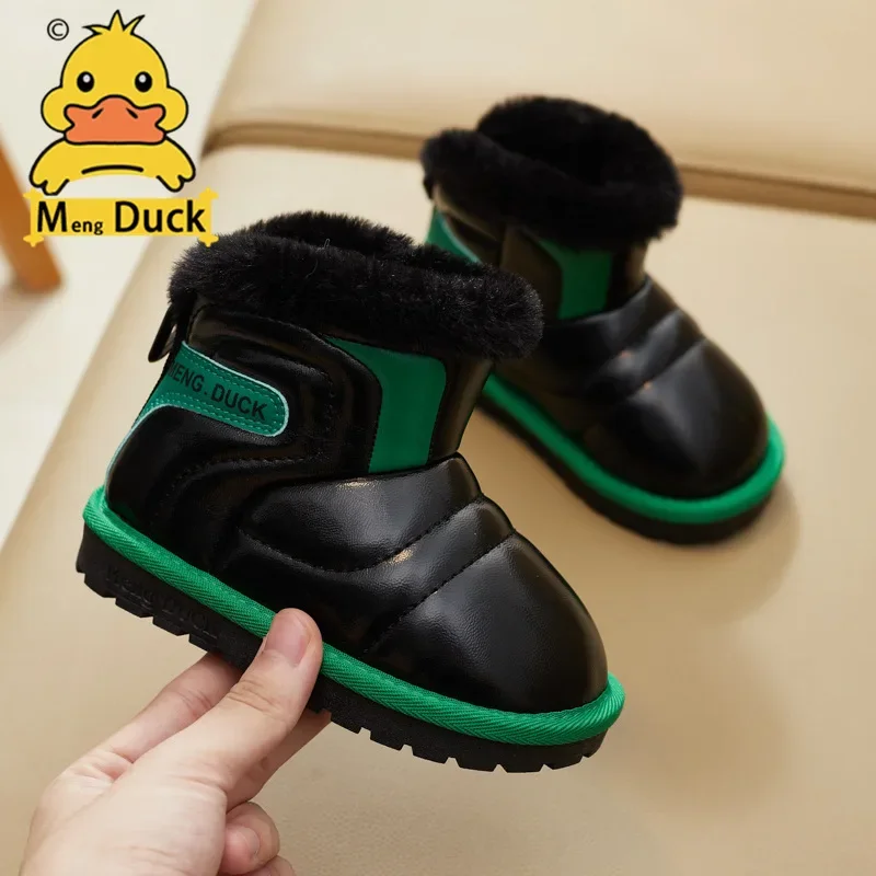 Водонепроницаемые флисовые тёплые зимние низкие ботинки для мальчиков B.Duck, обувь для раннего возраста, мягкая подошва