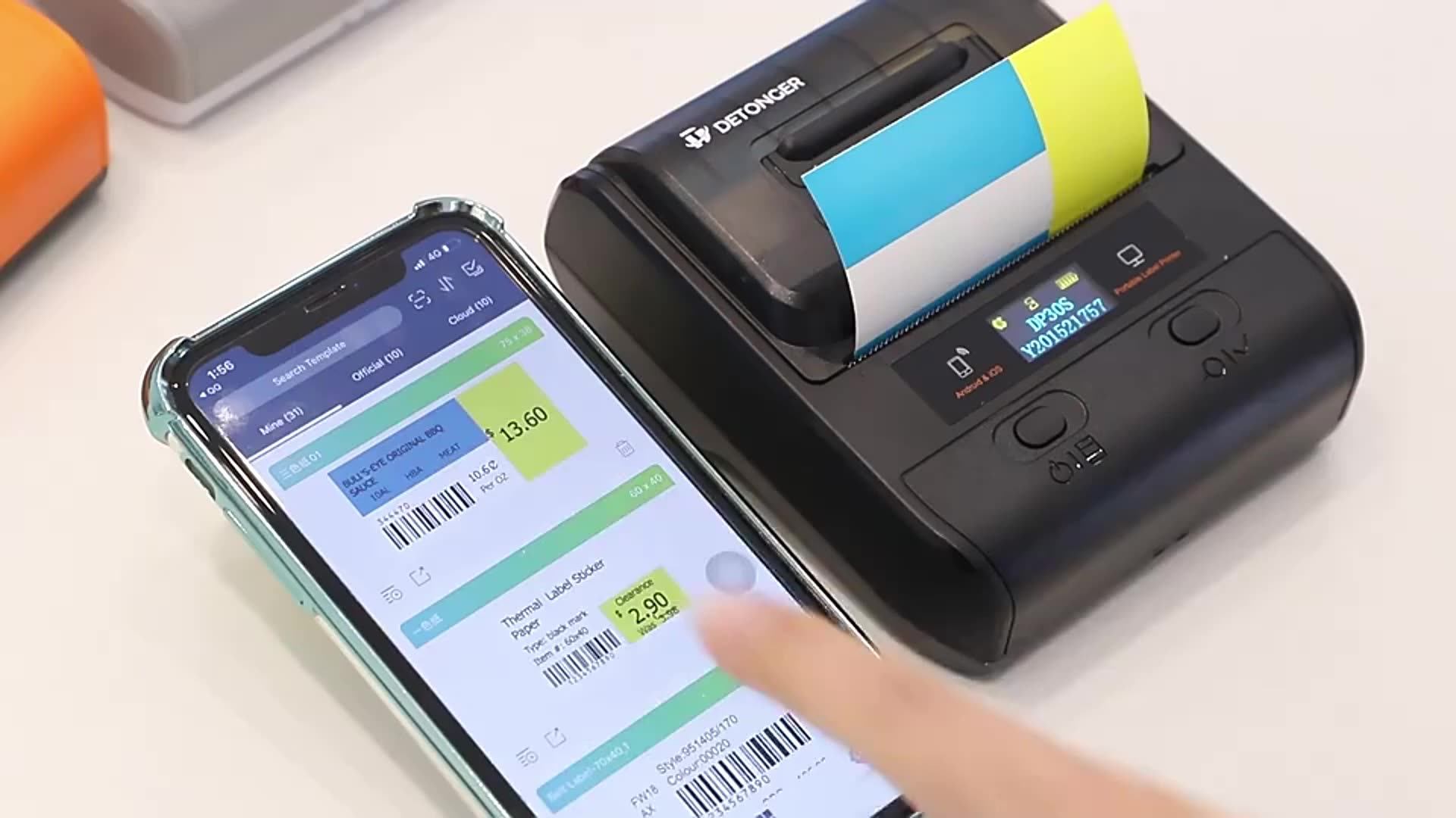 3 Inch Inkless Cardstock/adhesive Thermal Label Printer Jewelry Barcode