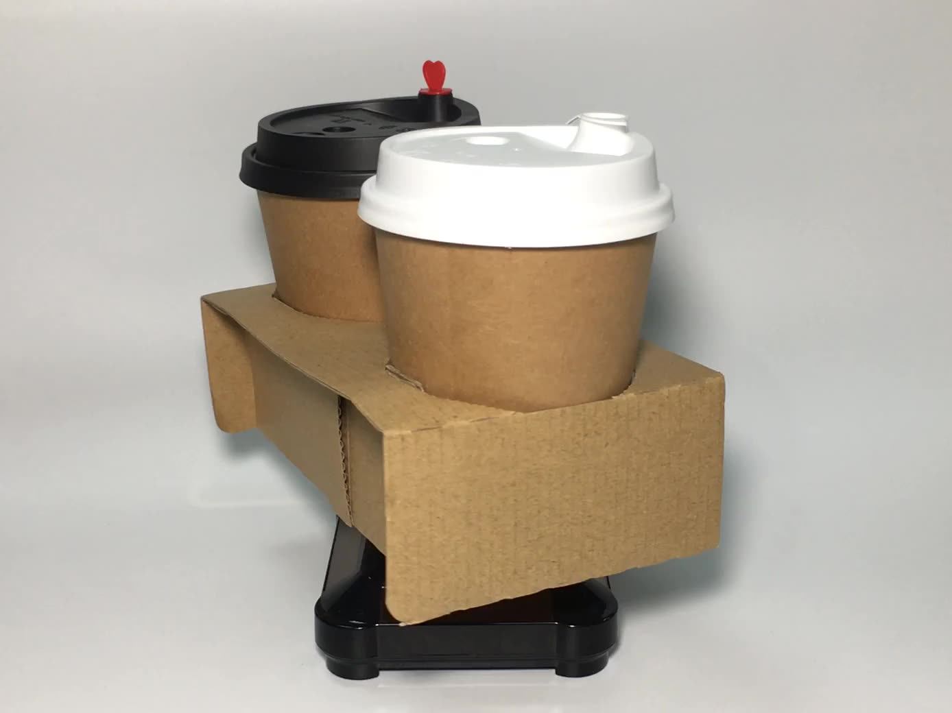 Compostable Disposable Custom Logo Print Fast Food Beverage Take Away Cardboard Paper Cup Holder