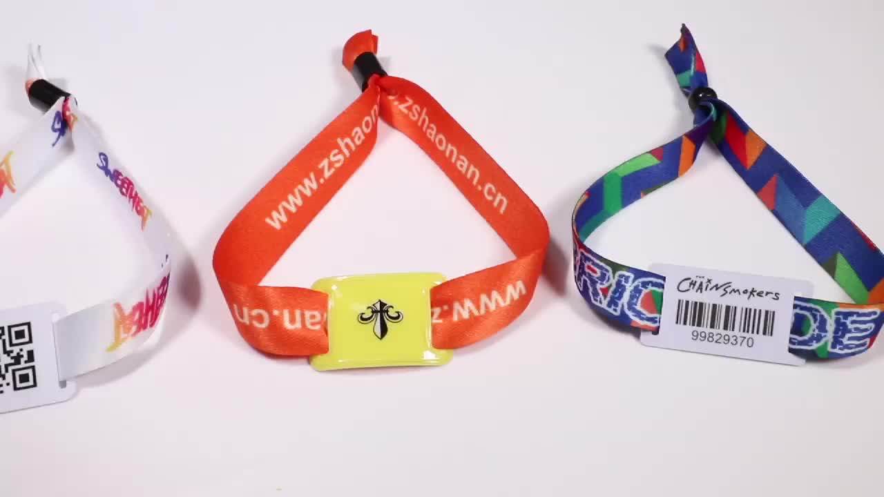 Custom Full Color Cloth Wristbands Festival Ticket Fabric Rfid