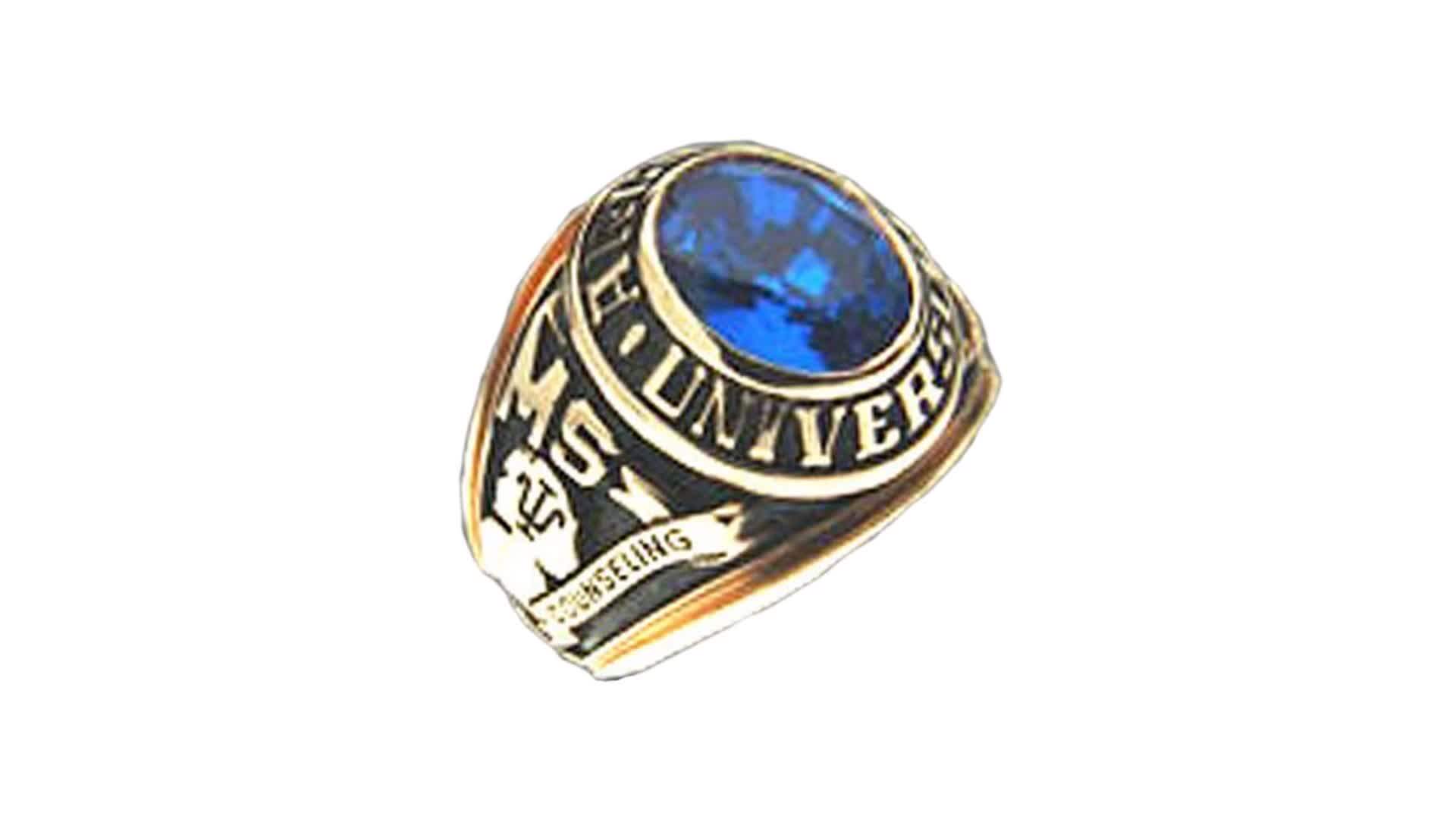 Custom Design Blue Stone University Graduation Rings For Men - Buy ...