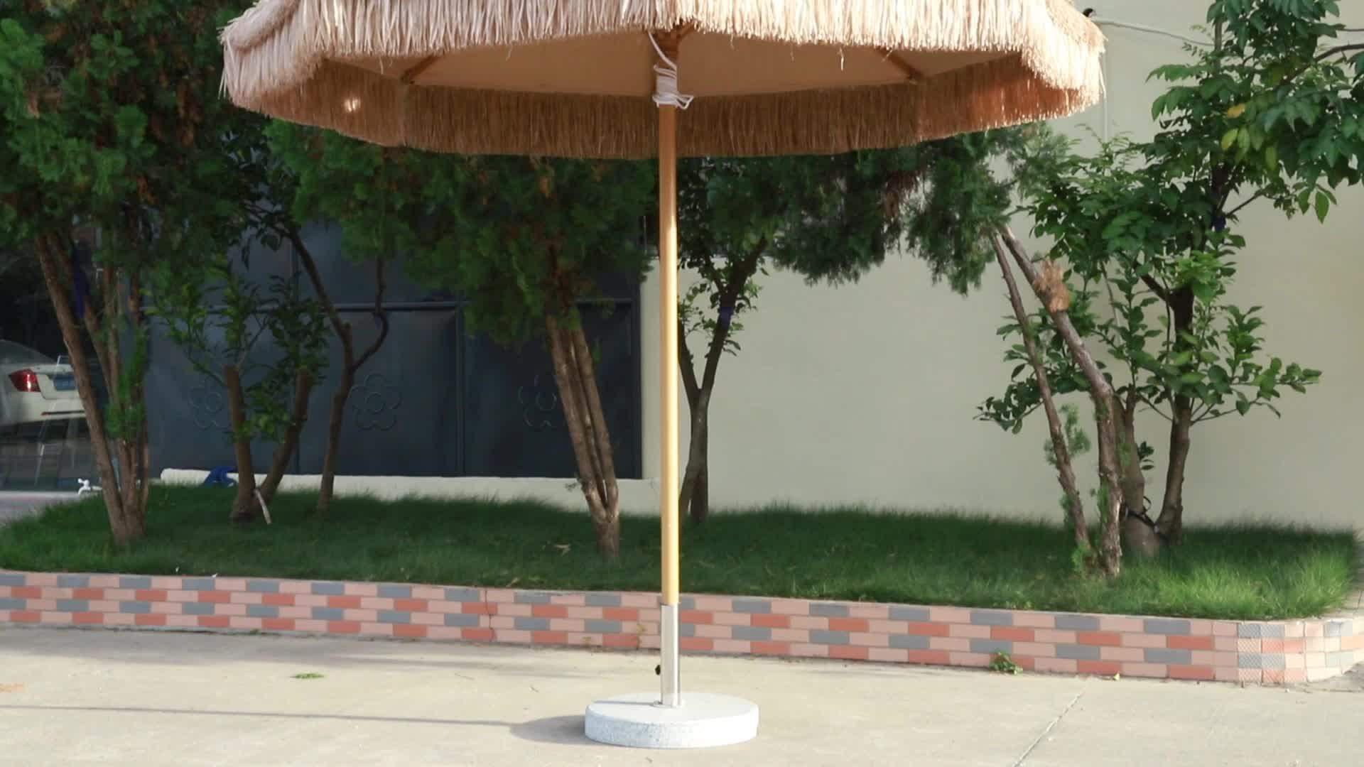 2020 New Product Patio Beach Outdoor Straw Umbrella With Tassels Buy