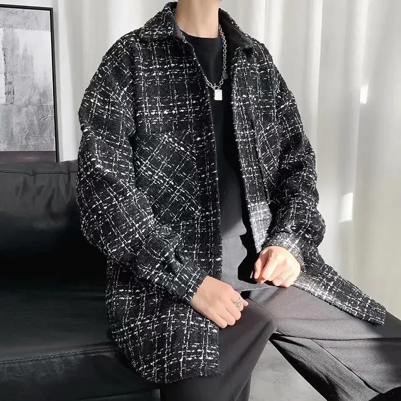 Прилив, осенняя рубашка, тенденция шерстяное пальто, оверсайз, стиль Chanel