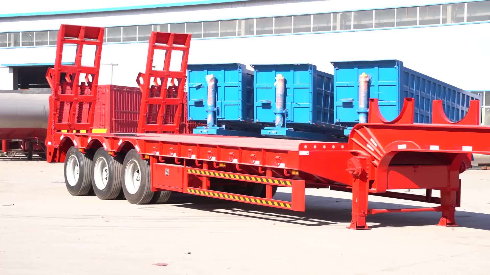 China 3 Axles 4 Axles 100t Heavy Duty Low Bed Truck Semi Trailer Buy