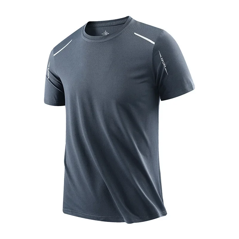 Summer silk quick dry thin sports breathable universal trend T-shirt…