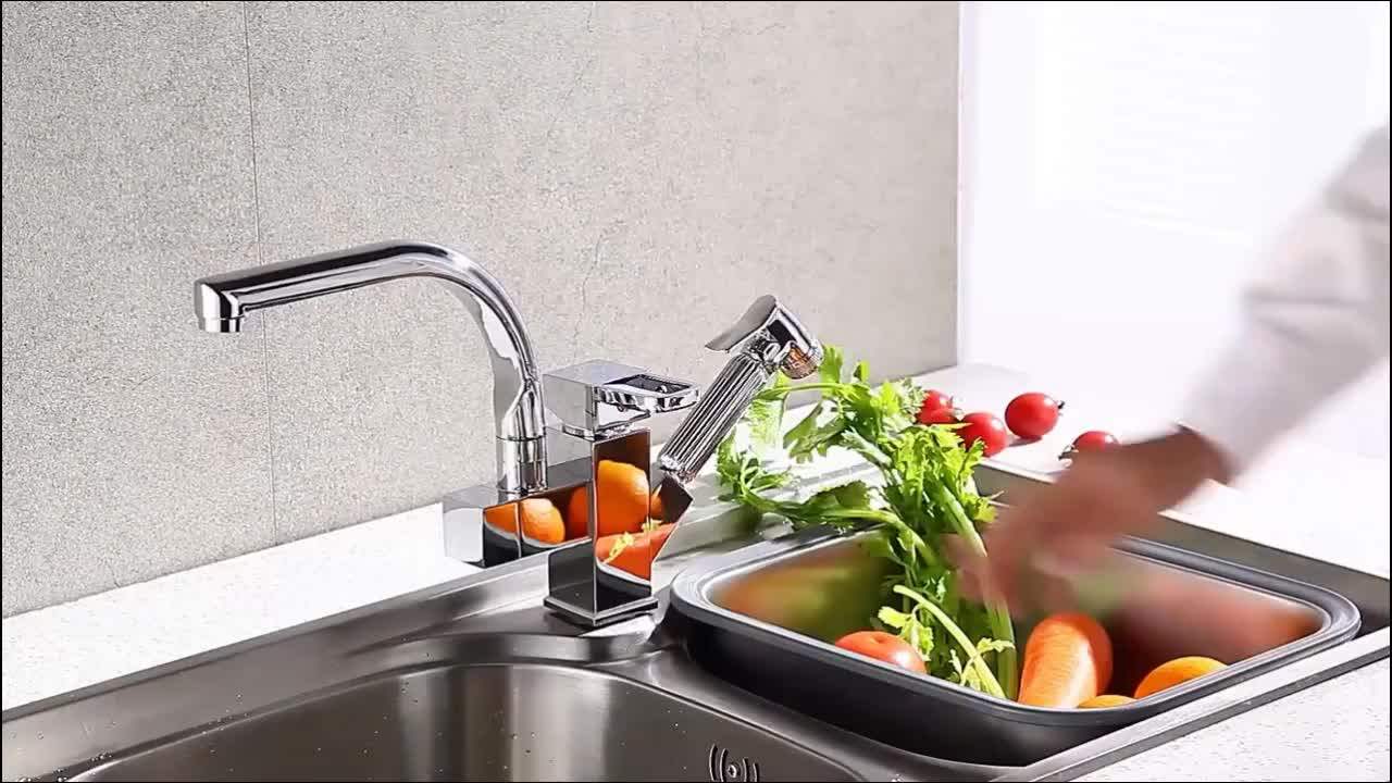 Chrom/nickel Küche Wasserhahn Mischbatterie Einzigen Handgriff Zwei
