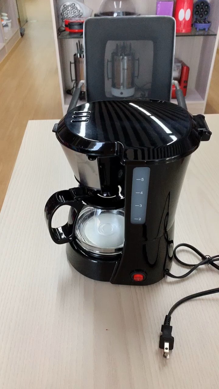 Mini Drip Home Coffee Machine 0.75l 6cups Black Electric Coffee Maker