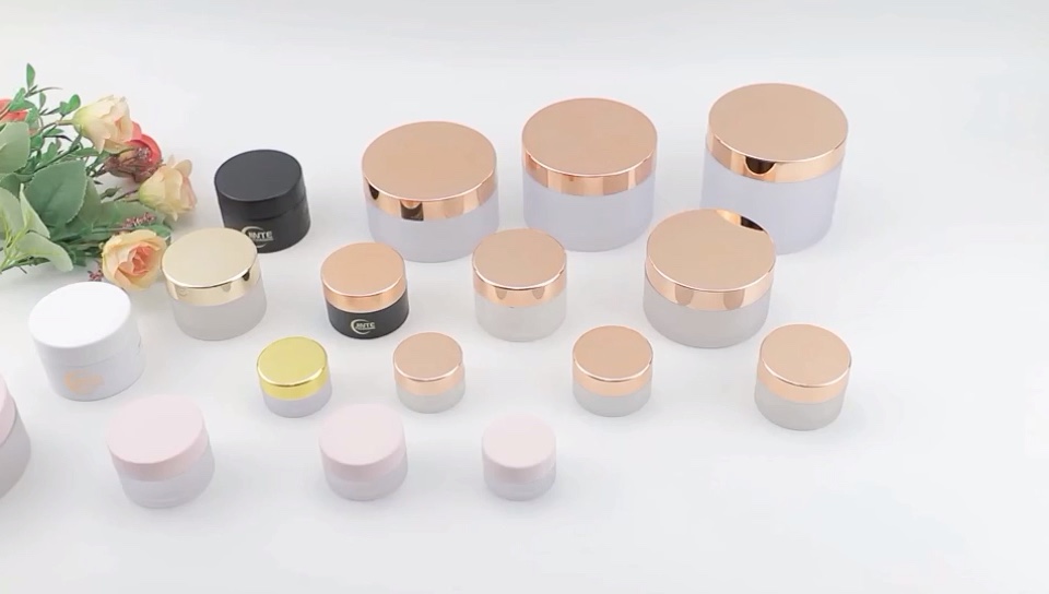 Frosted Cosmetic Jar With Gold Lid Empty Body Butter Jar Packaging Cosmetic Jar 1oz 2oz 4oz 5oz