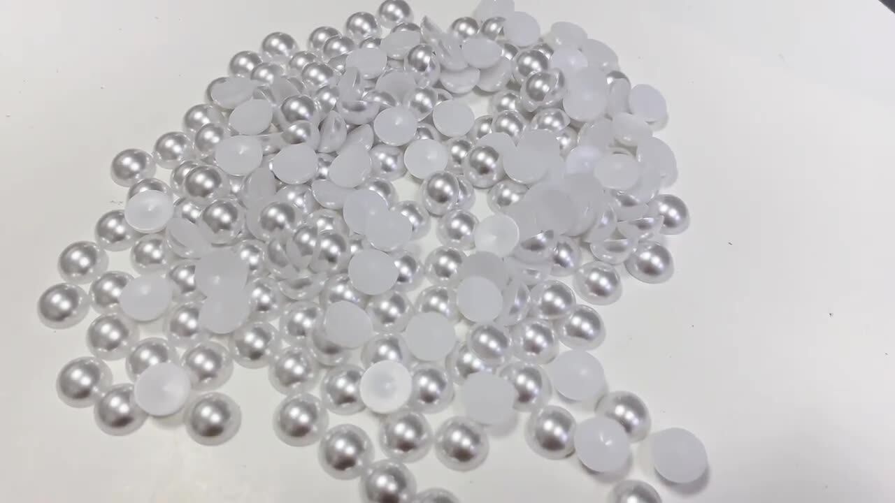Mckanti 10000pcs Flat Back Half Pearl Beads For DIY Crafts, Nails, Weddings - 7 Sizes (2mm-10mm) White