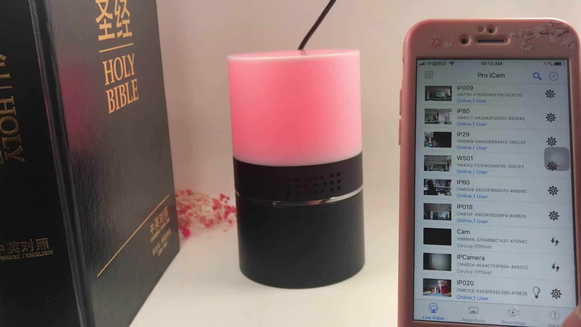 Hidden Camera Spy Cam Night Light Covert Nanny Cameras Led Color Desk