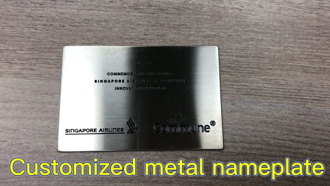 Custom Tag Sign Metal Nameplate Logo Engraving Stainless Steel Name