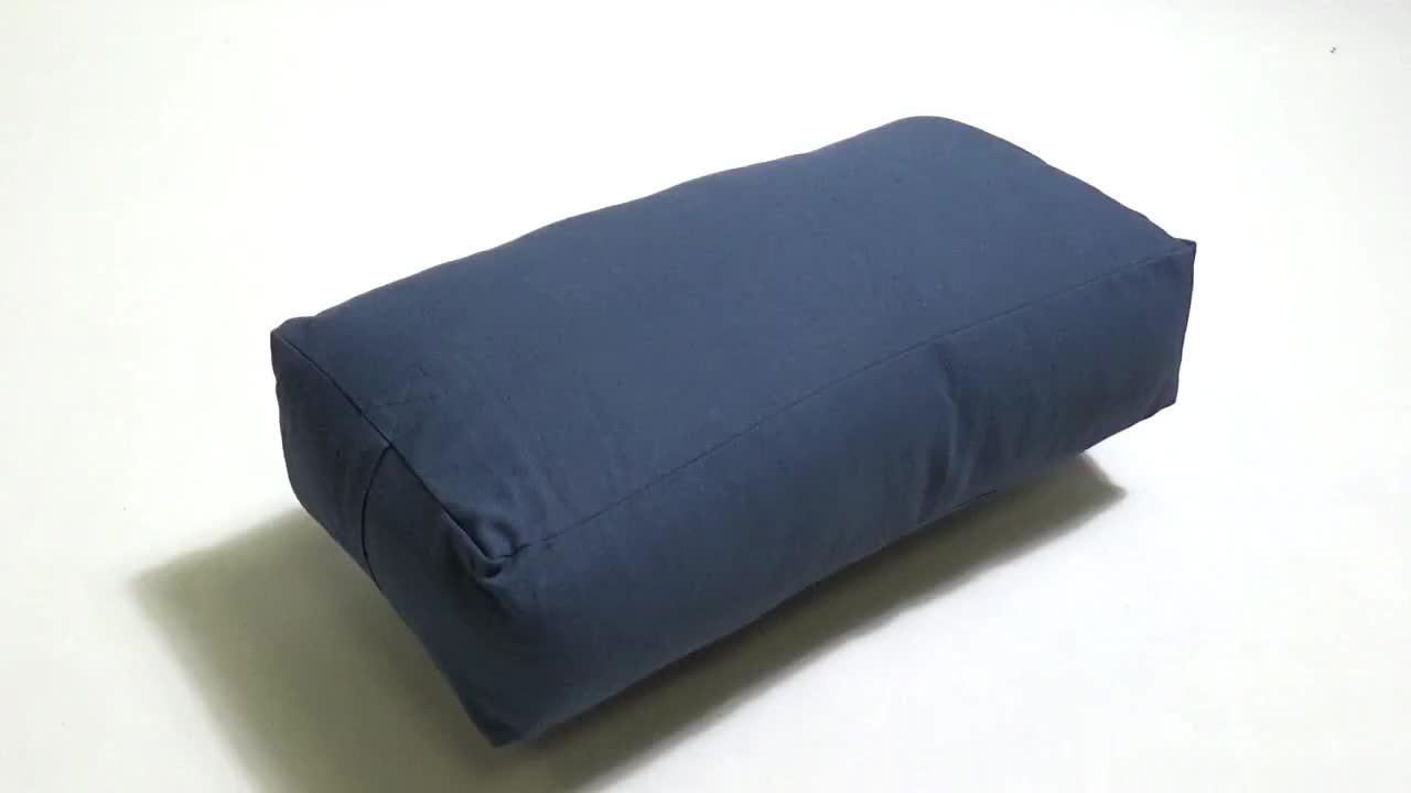 Organic Cylindrical Pu Batting Buckwheat Pp Cotton Yoga Bolster Pillow